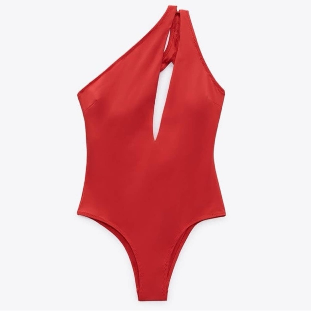 Zara Coral Cutout Swimsuit